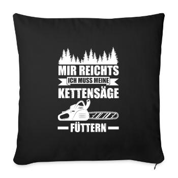 Baumpfleger Forstwirt Kettensäge Geschenk - Sofakissenbezug 45 x 45 cm - Schwarz - Vorne