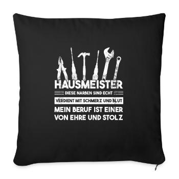 Hausmeister Beruf Haustechniker Geschenk - Sofakissenbezug 45 x 45 cm - Schwarz - Vorne