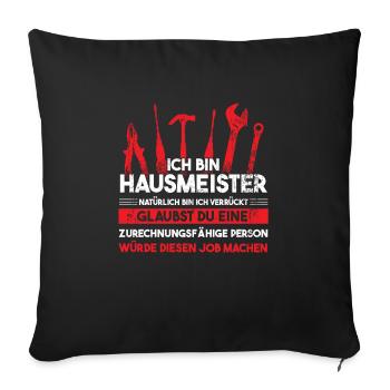 Hausmeister Beruf Hauswart Geschenk - Sofakissenbezug 45 x 45 cm - Schwarz - Vorne