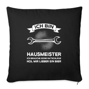 Hausmeister Beruf Hausverwalter Geschenk - Sofakissenbezug 45 x 45 cm - Schwarz - Vorne