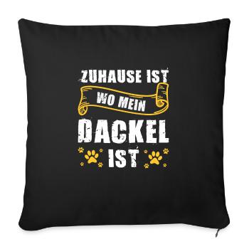 Dackel Hund Dackel Hund Geschenk - Sofakissenbezug 45 x 45 cm - Schwarz - Vorne