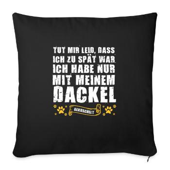Dackel Hund Dackel Besitzer Geschenk - Sofakissenbezug 45 x 45 cm - Schwarz - Vorne