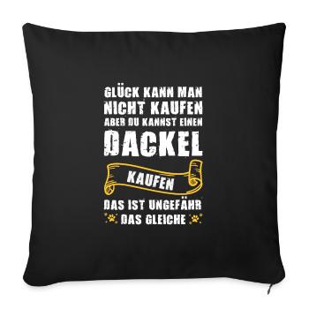 Dackel Hund Dackel Hund Geschenk - Sofakissenbezug 45 x 45 cm - Schwarz - Vorne