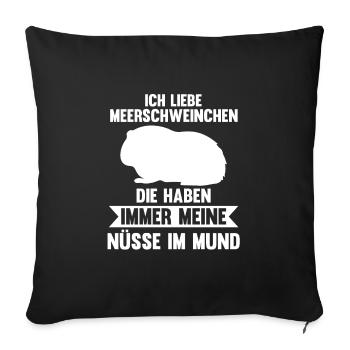 Meerschwein Haustier Meerschweinchen Liebhaber Ges - Sofakissenbezug 45 x 45 cm - Schwarz - Vorne