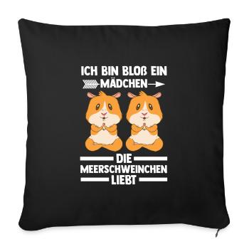 Meerschwein Haustier Haustiere Geschenk - Sofakissenbezug 45 x 45 cm - Schwarz - Vorne