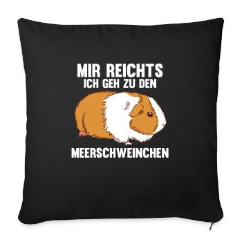 Meerschwein Haustier Haustiere Geschenk - Sofakissenbezug 45 x 45 cm - Schwarz - Vorne
