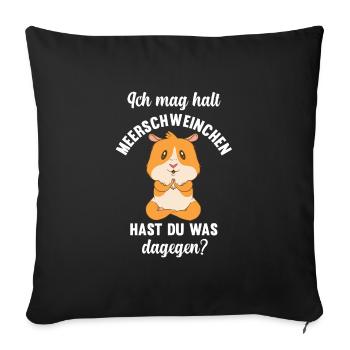 Meerschwein Haustier Haustiere Geschenk - Sofakissenbezug 45 x 45 cm - Schwarz - Vorne