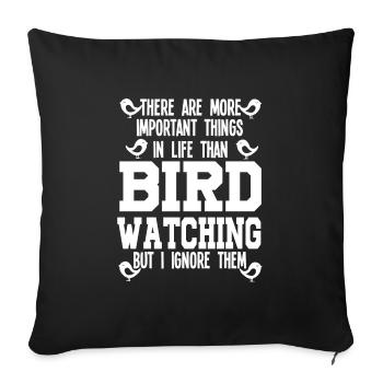 Vogelbeobachtung Vögel Vogelgeschenk - Sofakissenbezug 45 x 45 cm - Schwarz - Vorne