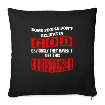 Vorname Christopher Name Christopher Geschenk - Sofakissenbezug 45 x 45 cm - Schwarz - Vorne