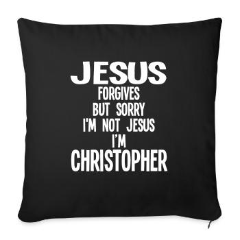 Vorname Christopher Name Christopher Geschenk - Sofakissenbezug 45 x 45 cm - Schwarz - Vorne