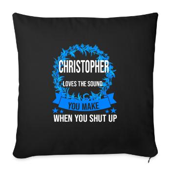Vorname Christopher Name Christopher Geschenk - Sofakissenbezug 45 x 45 cm - Schwarz - Vorne