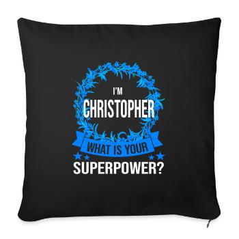 Vorname Christopher Name Christopher Geschenk - Sofakissenbezug 45 x 45 cm - Schwarz - Vorne