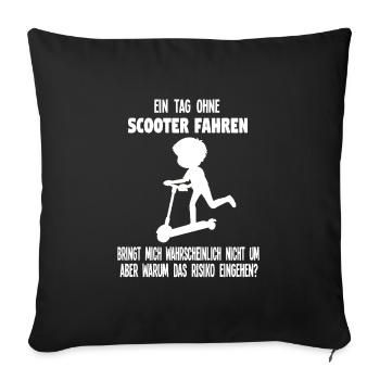Scooter Roller Scooter-Fahrer Geschenk - Sofakissenbezug 45 x 45 cm - Schwarz - Vorne