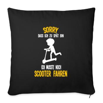 Scooter Roller Stunt Scooter Geschenk - Sofakissenbezug 45 x 45 cm - Schwarz - Vorne