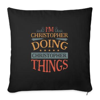 Vornamen Christopher namens Christopher Geschenk - Sofakissenbezug 45 x 45 cm - Schwarz - Vorne