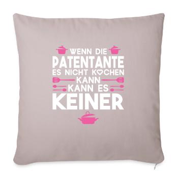 Patentante Taufe Taufpatin Geschenk - Sofakissenbezug 45 x 45 cm - helles Taupe - Vorne