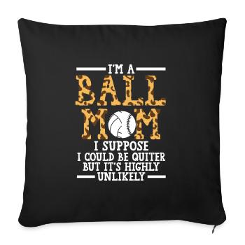 Mutter Volleyball Baseball Mutter Volleyball Gesch - Sofakissenbezug 45 x 45 cm - Schwarz - Vorne