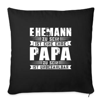 Ehemann Papa Ehemänner Geschenk - Sofakissenbezug 45 x 45 cm - Schwarz - Vorne