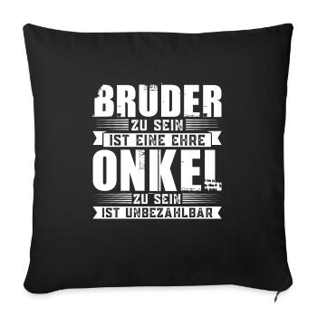 Bruder Onkel Brüder Geschenk - Sofakissenbezug 45 x 45 cm - Schwarz - Vorne