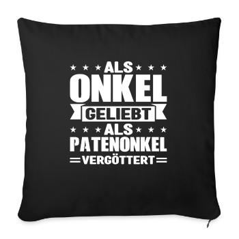 Onkel Patenonkel Taufpate Geschenk - Sofakissenbezug 45 x 45 cm - Schwarz - Vorne