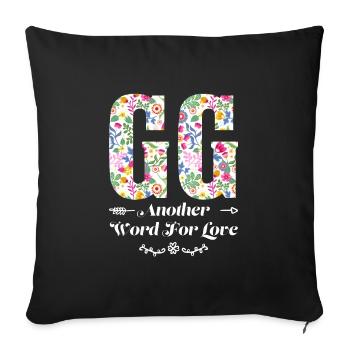 Großmutter GG Oma Geschenk - Sofakissenbezug 45 x 45 cm - Schwarz - Vorne