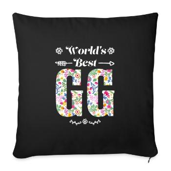 Großmutter GG Oma Geschenk - Sofakissenbezug 45 x 45 cm - Schwarz - Vorne