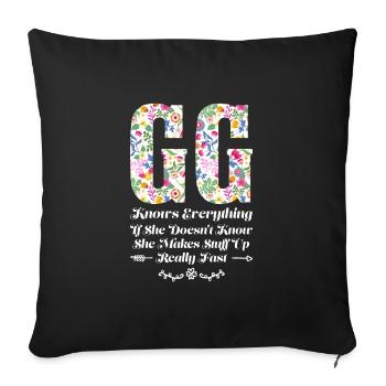 Großmutter GG Oma Geschenk - Sofakissenbezug 45 x 45 cm - Schwarz - Vorne