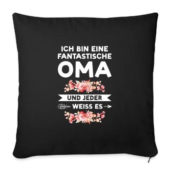 Oma Großmutter Großmütter Geschenk - Sofakissenbezug 45 x 45 cm - Schwarz - Vorne