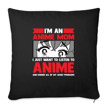 anime merch Anime anime mom Geschenk - Sofakissenbezug 45 x 45 cm - Schwarz - Vorne