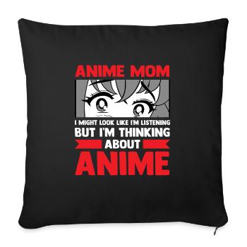 anime merch Anime anime mom Geschenk - Sofakissenbezug 45 x 45 cm - Schwarz - Vorne
