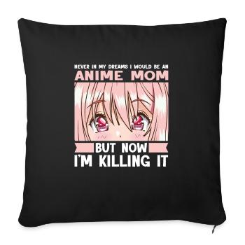 anime merch Anime anime mom Geschenk - Sofakissenbezug 45 x 45 cm - Schwarz - Vorne
