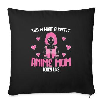 anime merch Anime anime mom Geschenk - Sofakissenbezug 45 x 45 cm - Schwarz - Vorne