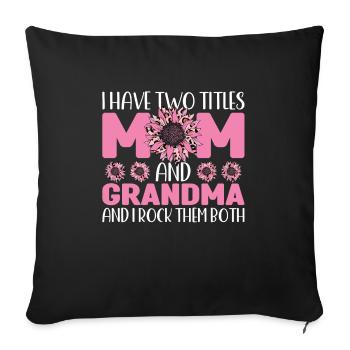 mother mum mom mum Geschenk - Sofakissenbezug 45 x 45 cm - Schwarz - Vorne