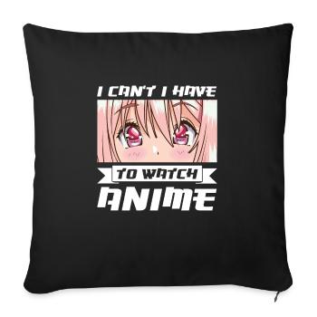 Anime merch Anime Anime Merchandise Geschenk - Sofakissenbezug 45 x 45 cm - Schwarz - Vorne