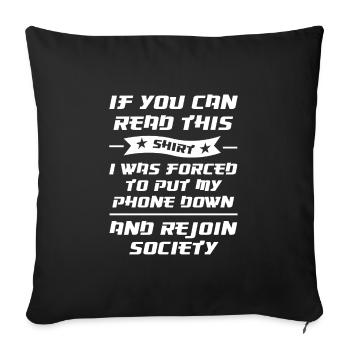 Anime merch Anime Anime Merchandise Geschenk - Sofakissenbezug 45 x 45 cm - Schwarz - Vorne