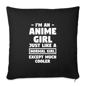 Anime girl Anime Anime Merch Geschenk - Sofakissenbezug 45 x 45 cm - Schwarz - Vorne