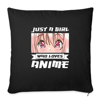 Anime merch Anime Anime Merchandise Geschenk - Sofakissenbezug 45 x 45 cm - Schwarz - Vorne
