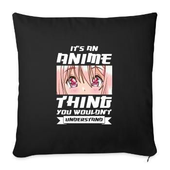 Anime merch Anime Anime Merchandise Geschenk - Sofakissenbezug 45 x 45 cm - Schwarz - Vorne