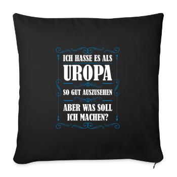 Uropa Familie Urgroßvater Geschenk - Sofakissenbezug 45 x 45 cm - Schwarz - Vorne