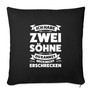 Eltern 2 Söhne Papa von 2 Söhnen Geschenk - Sofakissenbezug 45 x 45 cm - Schwarz - Vorne