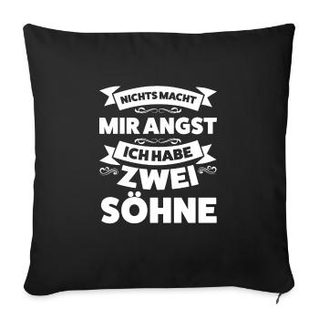 Eltern 2 Söhne Papa von 2 Söhnen Geschenk - Sofakissenbezug 45 x 45 cm - Schwarz - Vorne