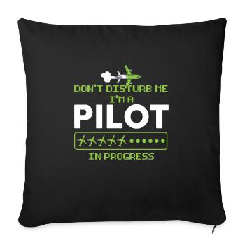 Pilot Pilot Flugzeug Geschenk - Sofakissenbezug 45 x 45 cm - Schwarz - Vorne