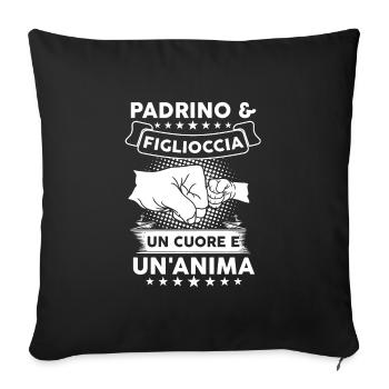 Pate & Patentochter Pate Patenkind Geschenk - Sofakissenbezug 45 x 45 cm - Schwarz - Vorne