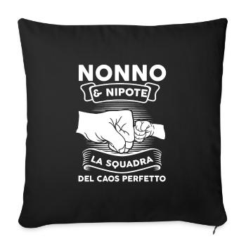 Opa & Enkel Opa Familie Geschenk - Sofakissenbezug 45 x 45 cm - Schwarz - Vorne