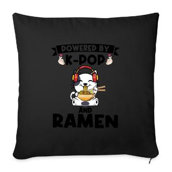 Ramen Merch Ramen kpop Katze Katze Lover Geschenk - Sofakissenbezug 45 x 45 cm - Schwarz - Vorne
