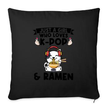 Ramen Merch Ramen kpop Katze Katze Lover Geschenk - Sofakissenbezug 45 x 45 cm - Schwarz - Vorne