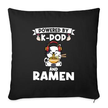 Ramen Merch Ramen kpop Katze Katze Lover Geschenk - Sofakissenbezug 45 x 45 cm - Schwarz - Vorne