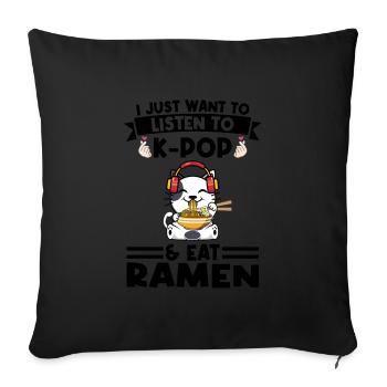 Ramen Merch Ramen kpop Katze Katze Lover Geschenk - Sofakissenbezug 45 x 45 cm - Schwarz - Vorne