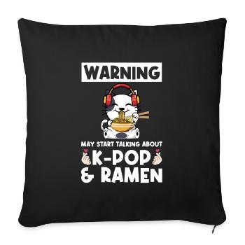 Ramen Merch Ramen kpop Katze Katze Lover Geschenk - Sofakissenbezug 45 x 45 cm - Schwarz - Vorne