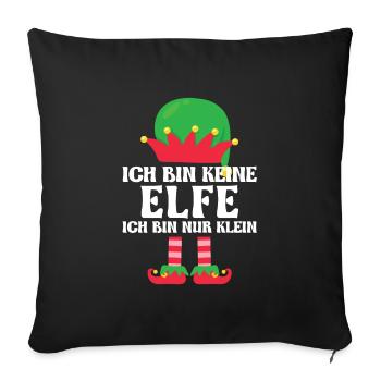 Weihnachten Elfe Elfen Geschenk - Sofakissenbezug 45 x 45 cm - Schwarz - Vorne